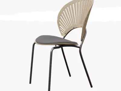 TRINIDAD Chair-oak wood Low-poly 3D model