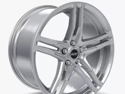Carroll Shelby Wheel Company CS14 Wheel Chrome Powder Mustang Low-poly 3D model