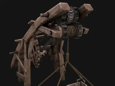 Medieval Lift Elevator Low-poly 3D model