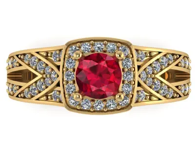Luxury female engagement ring 3D print model