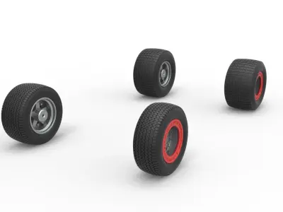 Wheel Set of Southern Wing Modified Stock car Scale 1 to 25 3D print model