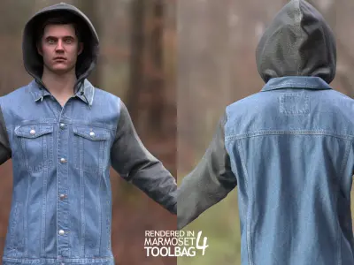 Man - Autumn Outfit 12 - Modular - Rigged Low-poly 3D model