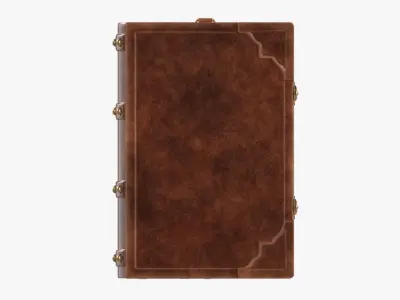 Old book in leather decorated 04 3D model