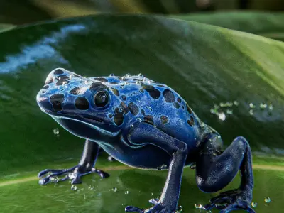 Blue Poison Dart frog 3D Model Low-poly 3D model