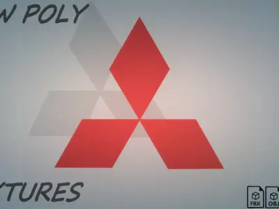 Mitsubishi emblem Low-poly 3D model