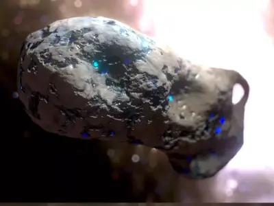 Asteroid with mysterious minerals for free  Free low-poly 3D model