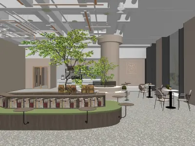 Modern Coffee Shop Coffee Leisure Area 3D model