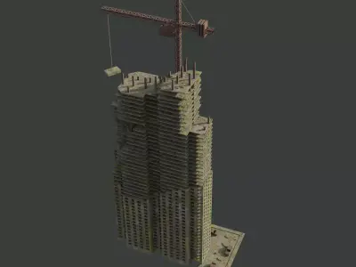 Post Apocalyptic Skyscraper Free 3D model