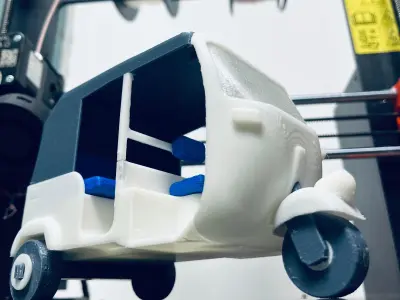 Assembled Three Wheel Scooter  TUK TUK with Functional Steering 3D print model