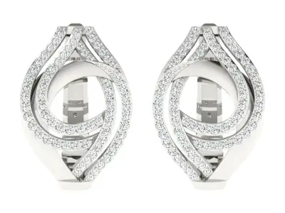 Solitaire Women Drop Earring 3dm STL OBJ FBX Render Details 3D print model