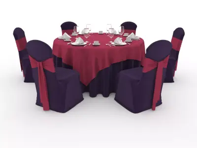 Banquet Table and Chair 62 3D model