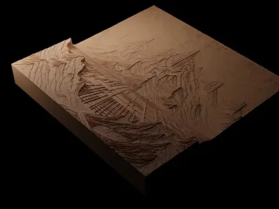 Salt Flats CNC 3d Print High Relief Sand Casting 3D print model