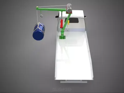 ELECTRIC LIFTING CRANE WINCH HOIST JIB DRUM BARREL PICKUP TRUCK 3D model