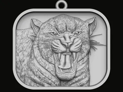 The Jaguar Pendant 3D print model
