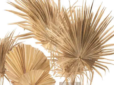 Floral bouquet of dry palm leaves in a vase 133 3D model