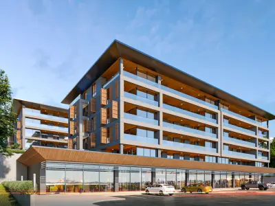 Modern Site Residential Complex Low-poly 3D model