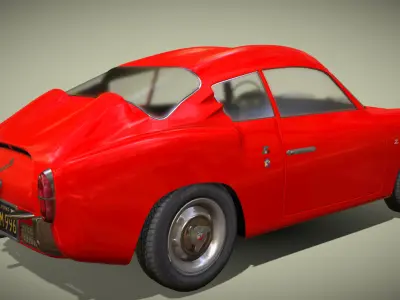 1959 Abarth 750GT Double Bubble Coupe Low-poly 3D model
