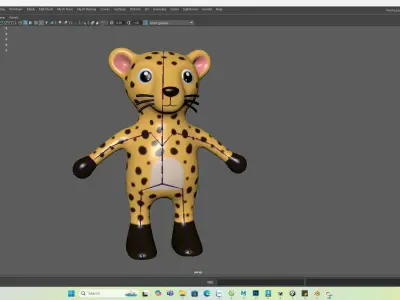 High-Quality 3D Cute Leopard - Animated for Games Low-poly 3D model