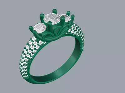 Elegant Diamond Ring Brand Gold 3D print model purchase