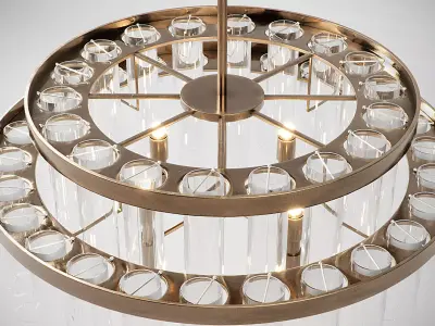 Aurora Brass And Glass Chandelier Light 31 Inch Low-poly 3D model