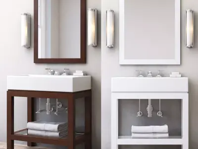 RH HUTTON SINGLE CONSOLE WASHSTAND 3D model