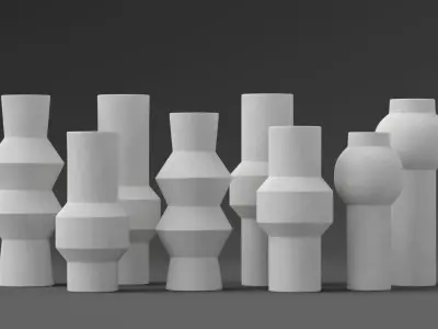 HK  living  - Uberach vase set 3D model