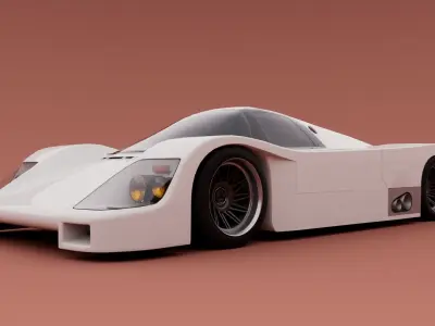 80s Group C racecar Low-poly 3D model