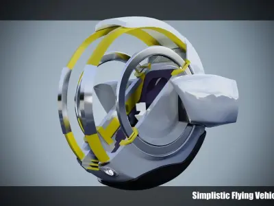 Simplistic Flying Vehicle - nr11 Low-poly 3D model