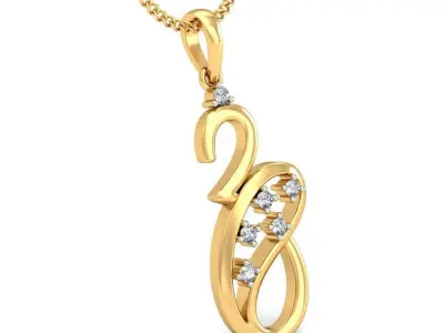 Solitaire Women Pendant 3dm STL OBJ FBX Renders Details 3D print model 71