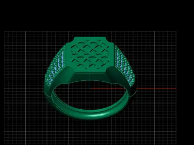 Print Ready STL 3DM  Gents Rings Diamond Men Ring  3D print model 16