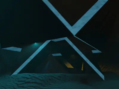 Pyramid CYBERPUNK Low-poly 3D model