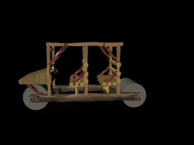 Flintstones ston age car antique car driving medieval 3D model
