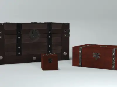 Wooden boxes 3D Model Collection