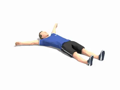Toe Touch  Exercise Man Animation Low-poly 3D model