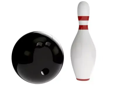 bowling ball and pin 3D model