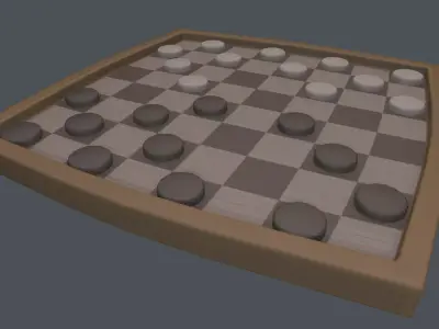 Stylized Daam Board Free low-poly 3D model