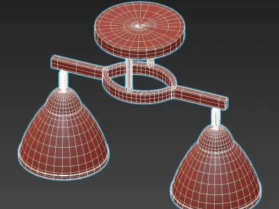 AMBRELLA-LIGHT-TRADITIONAL-TR3111 two light semi flush mount 3D model