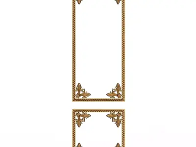 Boiserie Carved Decoration Panel 021 Low-poly 3D model