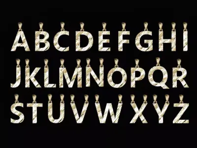 AtoZ Letters Alphabets Wooden Texture Pendants 3D Print Models 3D print model