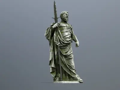 Man Statue Low-poly 3D model