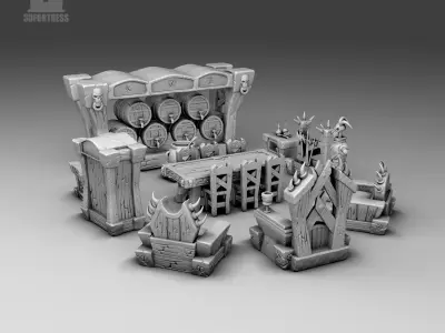 Furniture for the tavern 3D print model