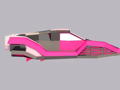 Cyber Car Low-poly 3D model