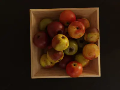 Fruit bowl apples Low-poly 3D model