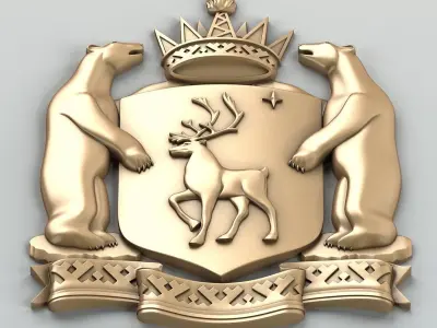 Coat of arms of Yamalo-Nenets Autonomous Okrug 3D model