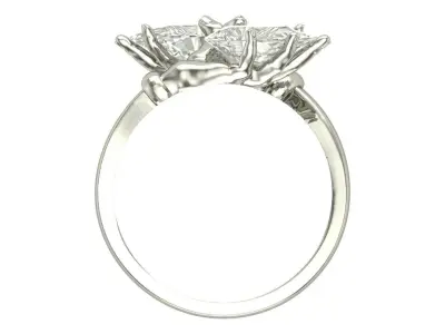 hand Pear Diamound Ring 3D print model