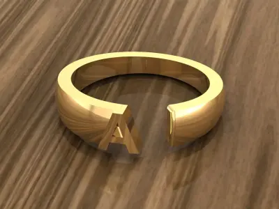 Alphabet Ring A 3D print model