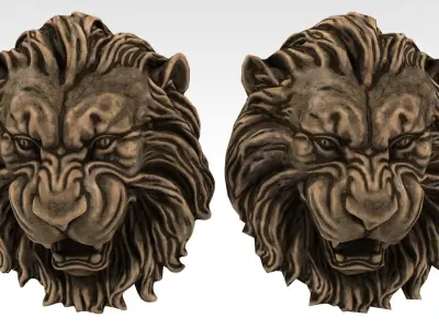 Decor Lion Head Low-poly 3D model