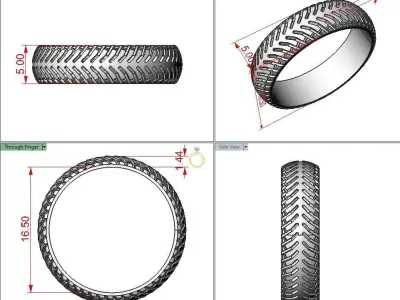 Car tires ring 3D print model