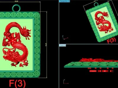 dragon pendant 3D print model buy