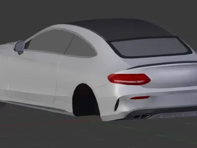 2017 Mercedes-Benz C-Class C43 AMG W205 Low-poly 3D model